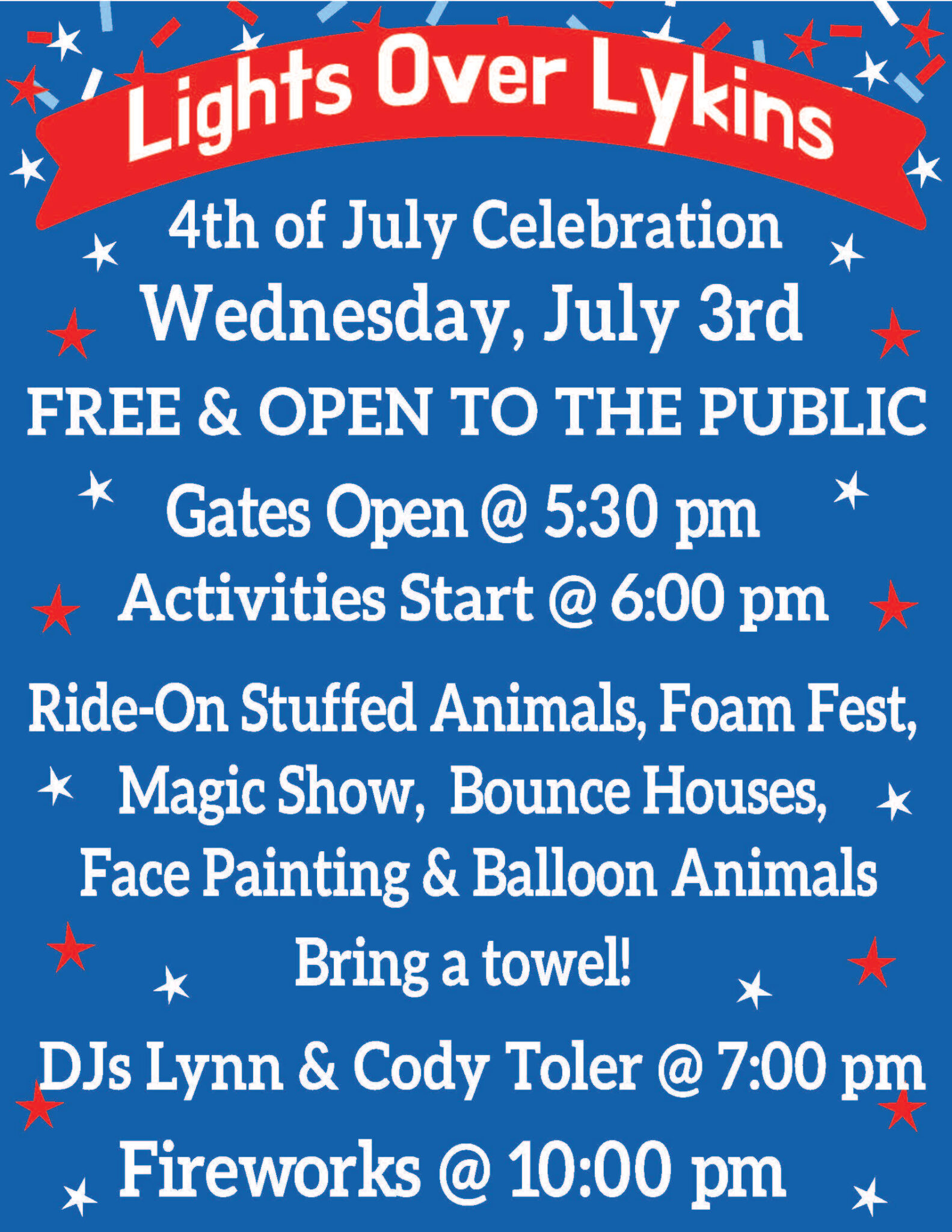 Independence Day celebration taking place at Lykins Park Winchester